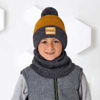 Detské čiapky - zimné - chlapčenské s nákrčnikom - (tunelom)- model - 2/884